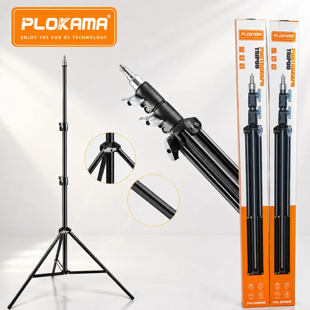 PLOKAMA PK-8899 Adjustable Photography Light Stand – Telescopic Studio Tripod