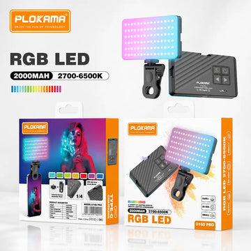 PLOKAMA U160 PRO RGB LED Video Light – 2000mAh Rechargeable Creator Light