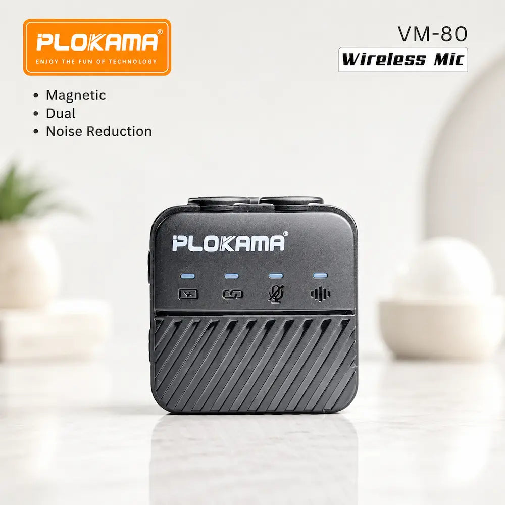 Plokama VM80 Dual Wireless Microphone Price in Pakistan – Dual Mic with Noise Cancellation