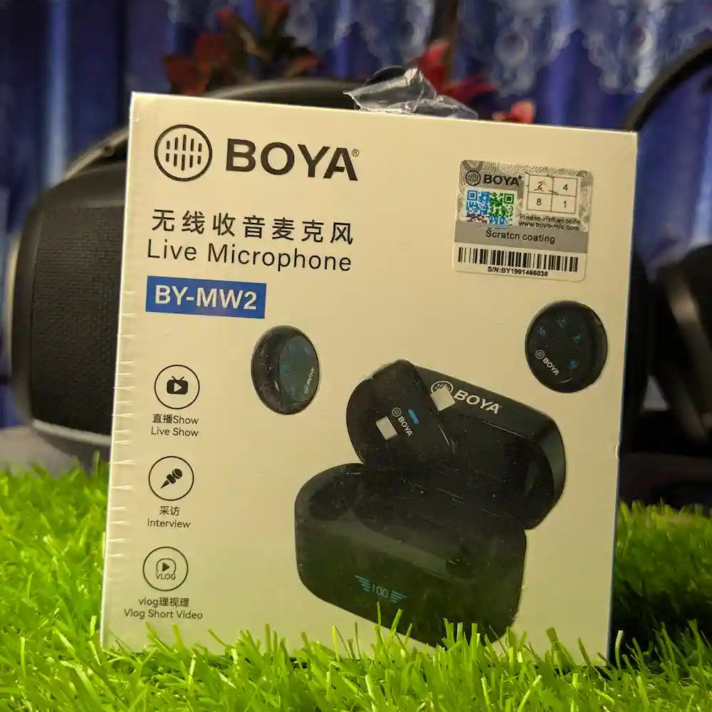BOYA BY-MW2 wireless microphone | Plug & Play Live Mic for Vlogging