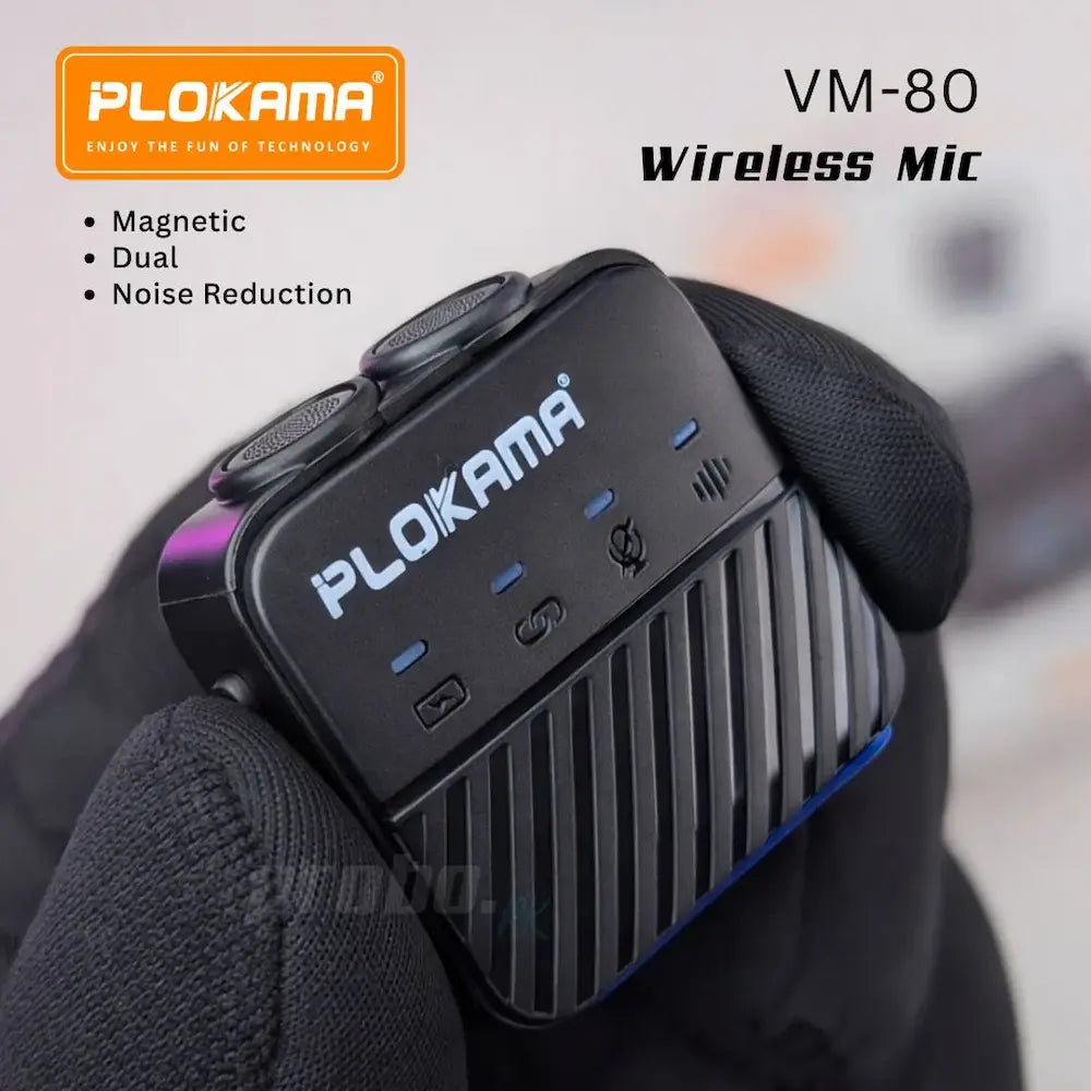 Plokama VM80 Dual Wireless Microphone Price in Pakistan – Dual Mic with Noise Cancellation