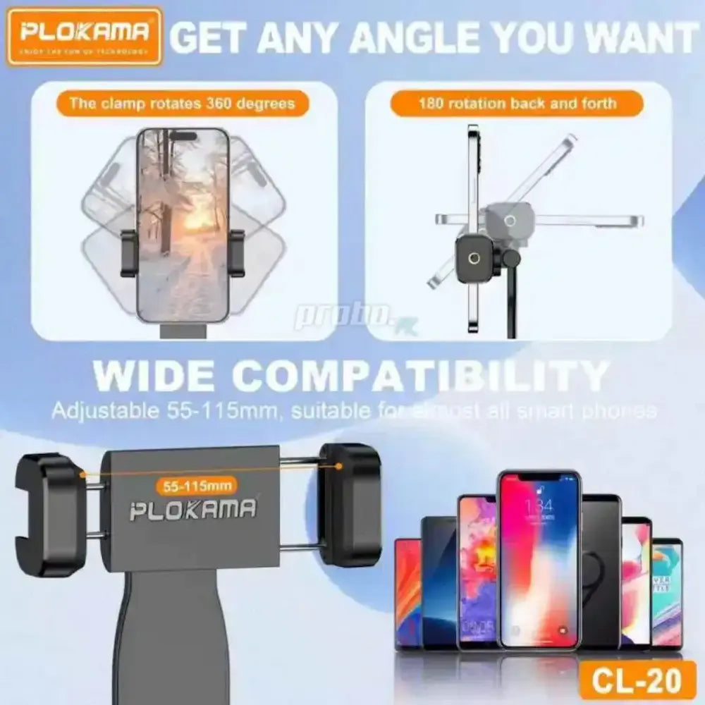 PLOKAMA CL-20 360° Rotating Mobile Phone Holder Clip