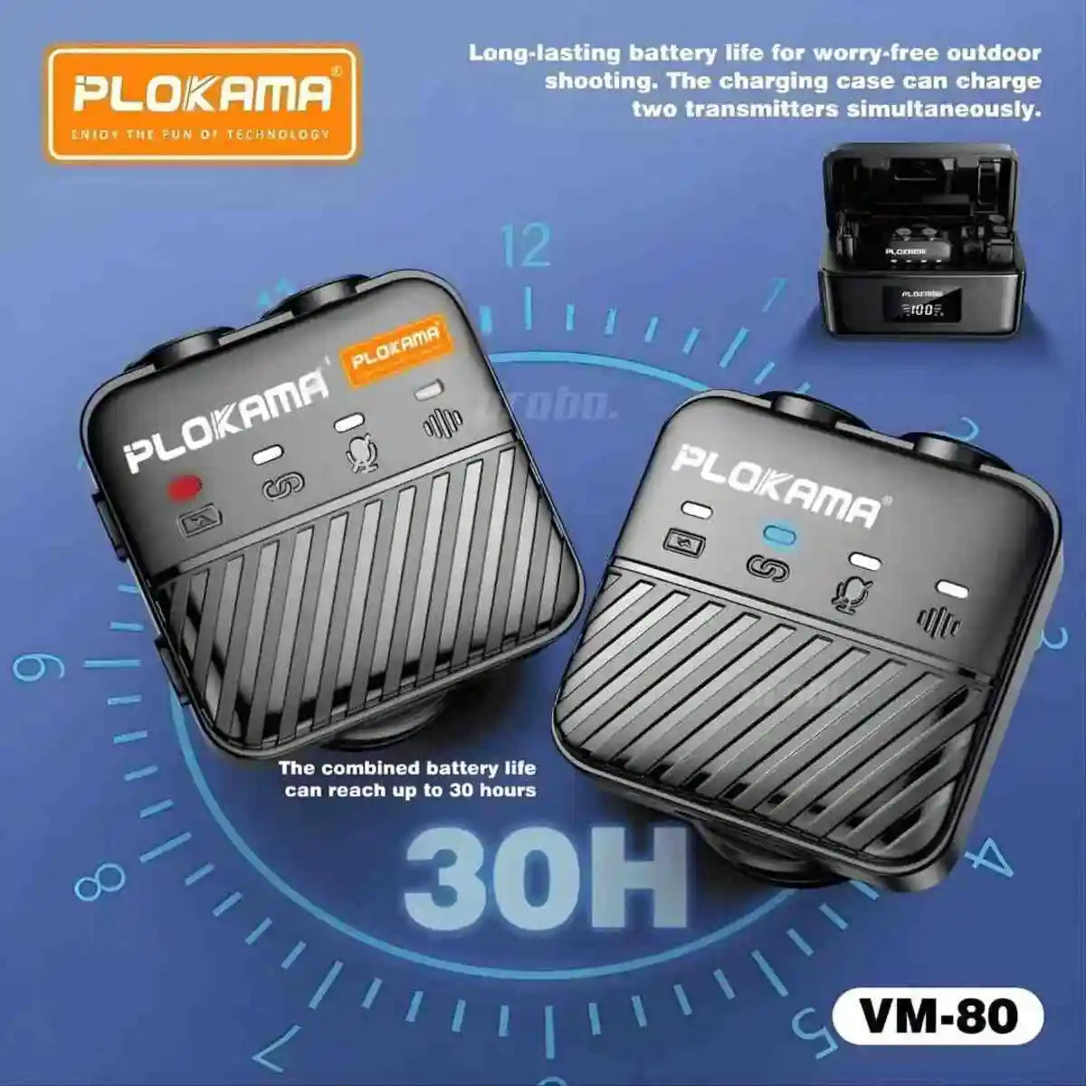 Plokama VM80 Dual Wireless Microphone Price in Pakistan – Dual Mic with Noise Cancellation