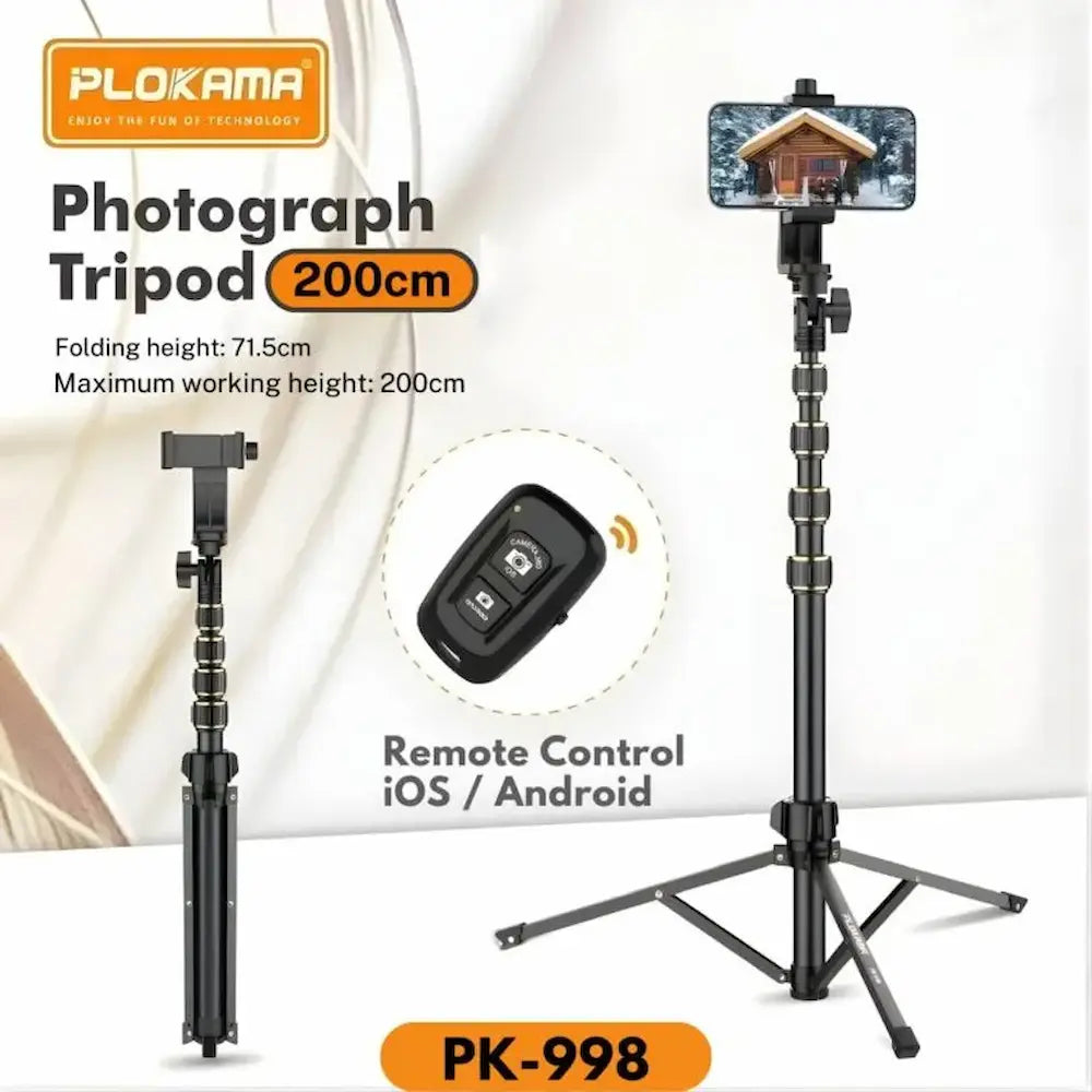 PLOKAMA PK-998 2M Mobile Photography Tripod with Remote