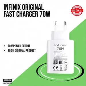 Infinix 70W charger adapter and iPhone cable combo for daily charging
