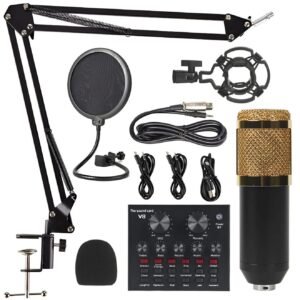 Condenser Mic Set V-10 for voice recording podcasts and streaming