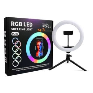 MJ36 RGB ring light for videos, selfies, makeup, and content creation