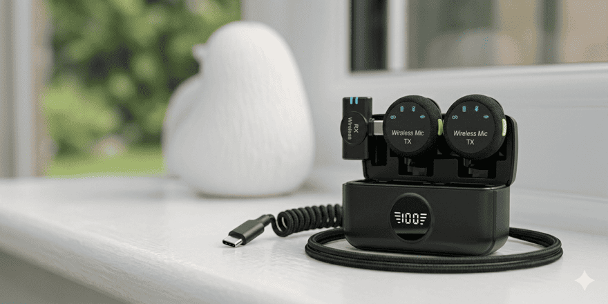 S5 Wireless Lavalier Microphone for Android & iPhone with Noise Cancellation